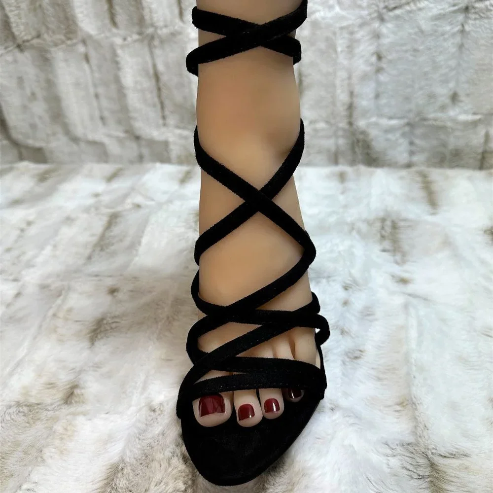 * So Me Rhean Black Strappy Wrap 4.5